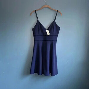Francesca’s June & Ivy navy blue spaghetti string a line dress women’s size L‎